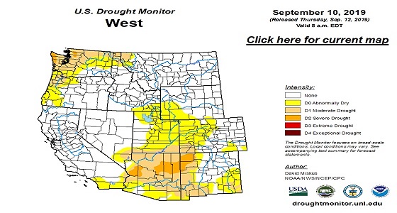 U.S. Drought Monitor West Map